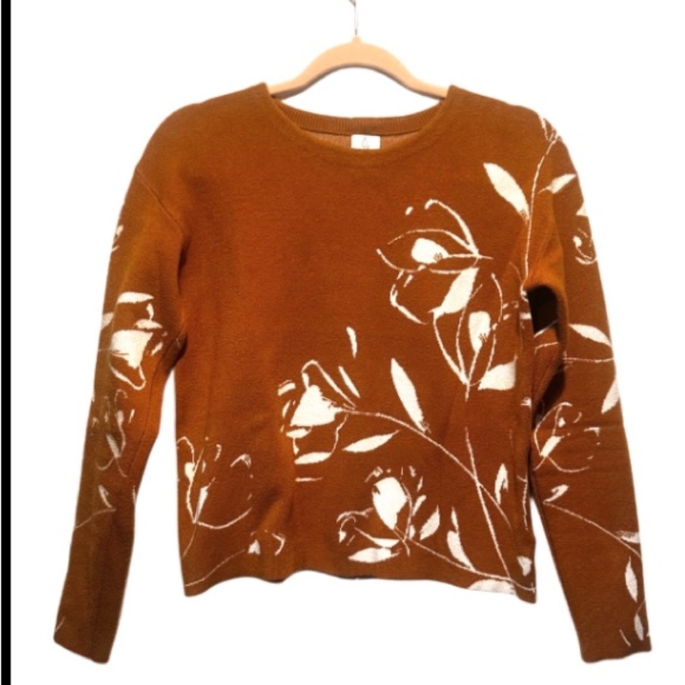 Jour sweater‎ floral white and yellow sz xs